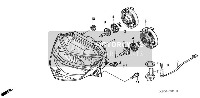 Honda FES250 2002 Phare (FES250Y/1/2) pour un 2002 Honda FES250